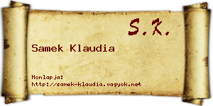 Samek Klaudia névjegykártya