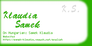 klaudia samek business card